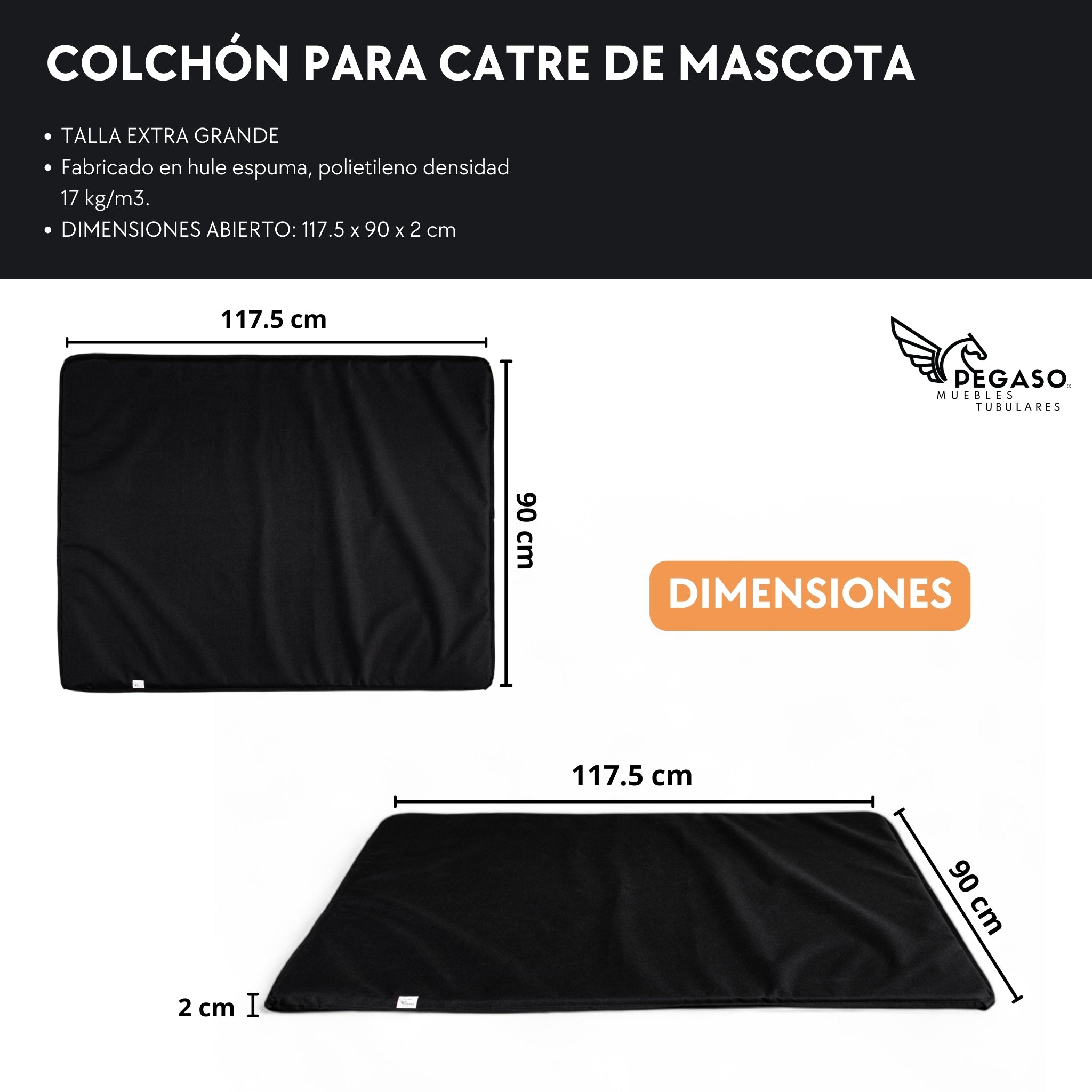 Colchóneta con Cierre para Catre de Mascota PEGASO