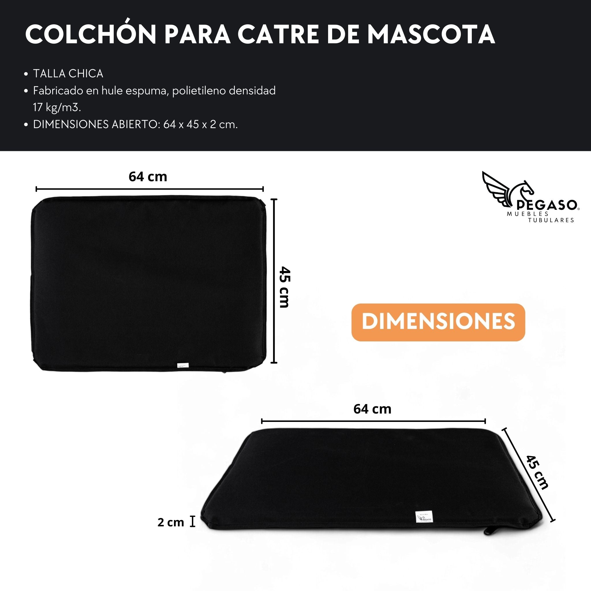 Colchóneta con Cierre para Catre de Mascota PEGASO