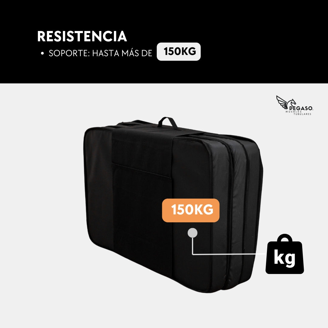 Colchón Seccionado en 3 Impermeable Hule Espuma 10cm + Porta Colchón. Soporta mas 150KG (Mod Col-Sec)