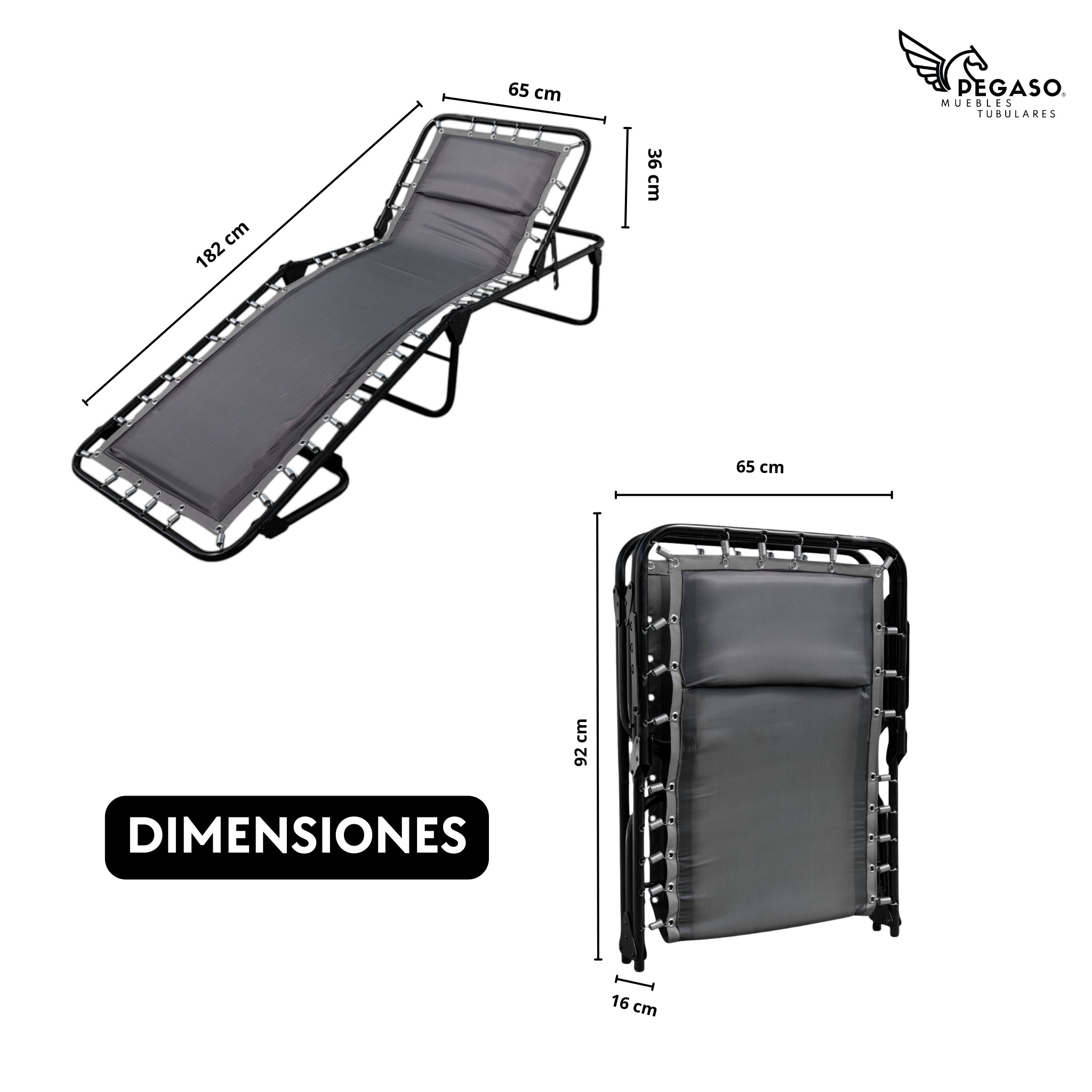 Padded Folding Cot / 5-Position Reclining (Mod KRA-L)
