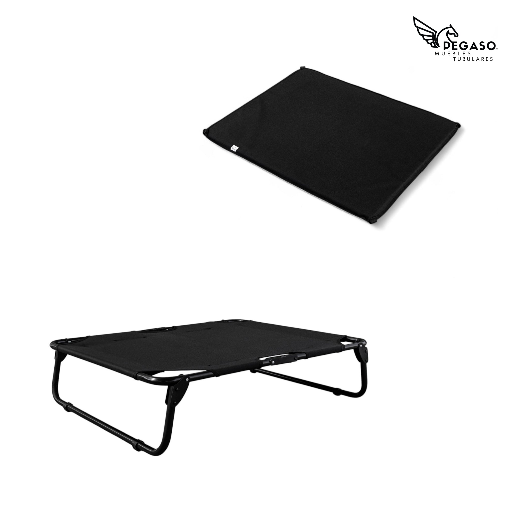 PEGASO KIT Cama/Catre + Colchoneta para Perro tamaño Grande, 92.5 x 75 x 18 cm (Mod KM-GD)