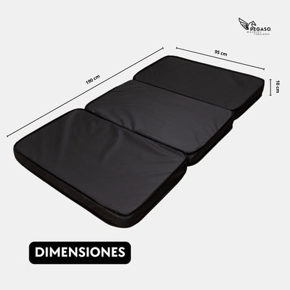 Colchón Seccionado en 3 Impermeable Hule Espuma 10cm + Porta Colchón. Soporta mas 150KG (Mod Col-Sec)