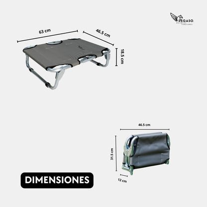 PEGASO Elevated Dog Bed for Small Dogs, 63x46x18.5 cm (Model KM-CH) 