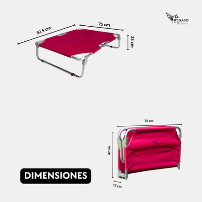 PEGASO Cama Elevada para Perro tamaño Mediano, 78x59x22 cm (Mod KM-MD)