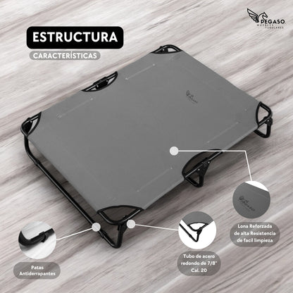 PEGASO Extra Large Elevated Dog Bed, 122x92x18 cm (Mod KM-EG)