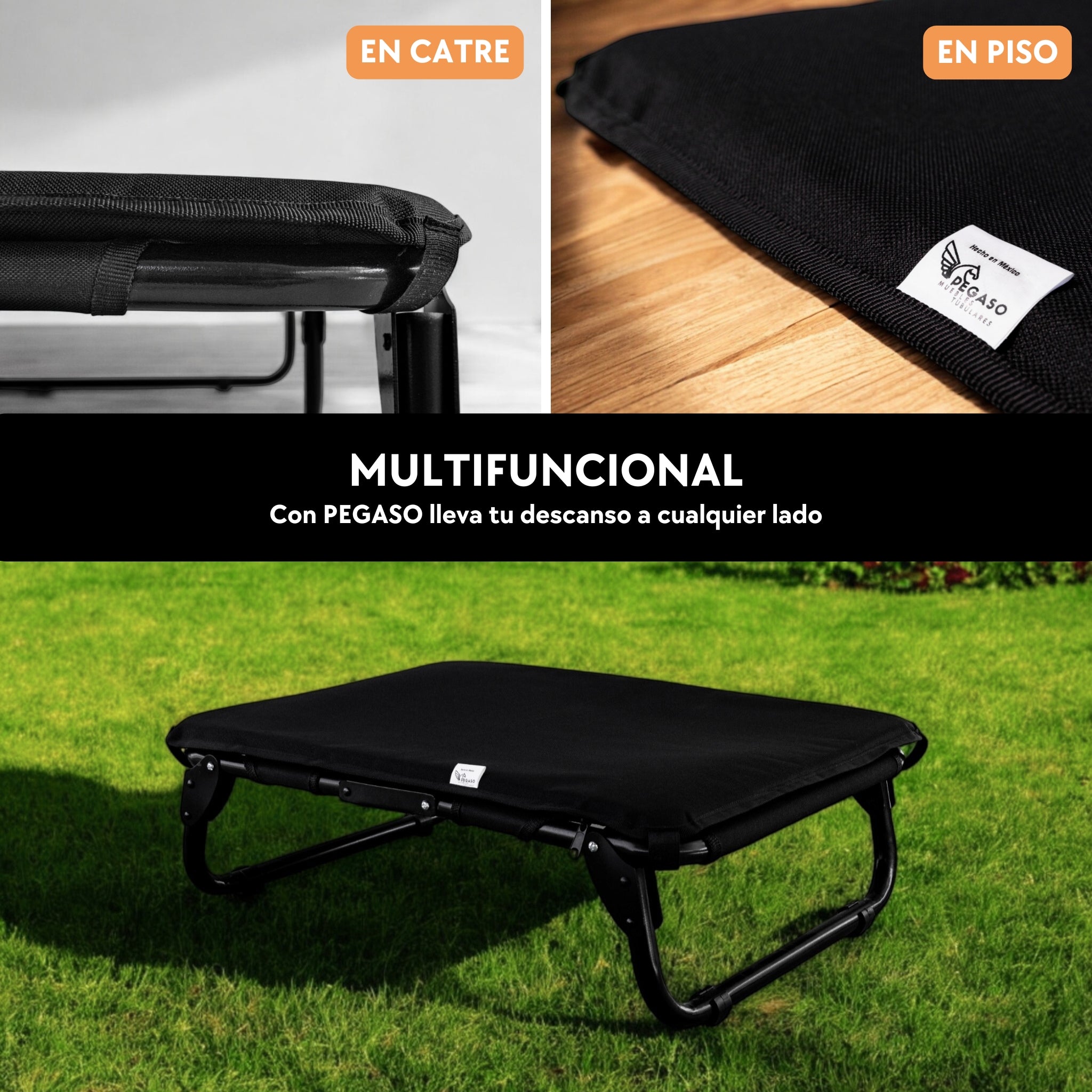 PEGASO KIT Bed/Cot + Mat for Small Dogs, 63 x 46.5 x 18.5 cm (Mod KM-CH)