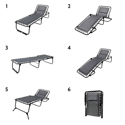 Padded Folding Cot / 5-Position Reclining (Mod KRA-L)