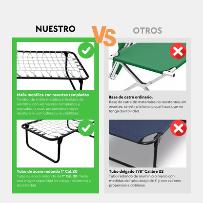 Catre Camastro Plegable con Colchón de Hule espuma de 8 cm (Mod KM8)